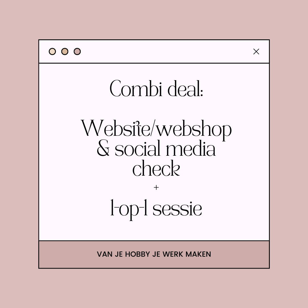 Combi deal: Website en social media check + 1-op-1 sessie
