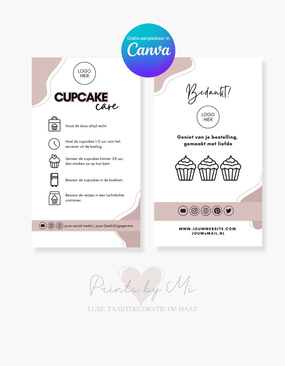 Template Cupcake Care en Bedankkaartje (2)