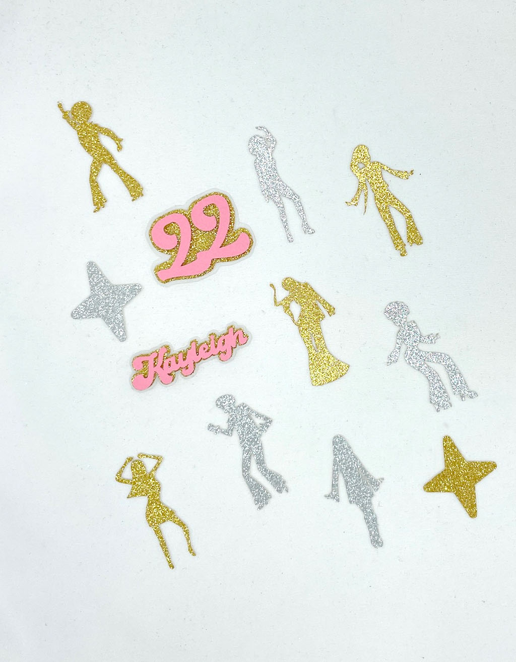 Cupcake toppers Disco met naam en leeftijd - per 12 stuks