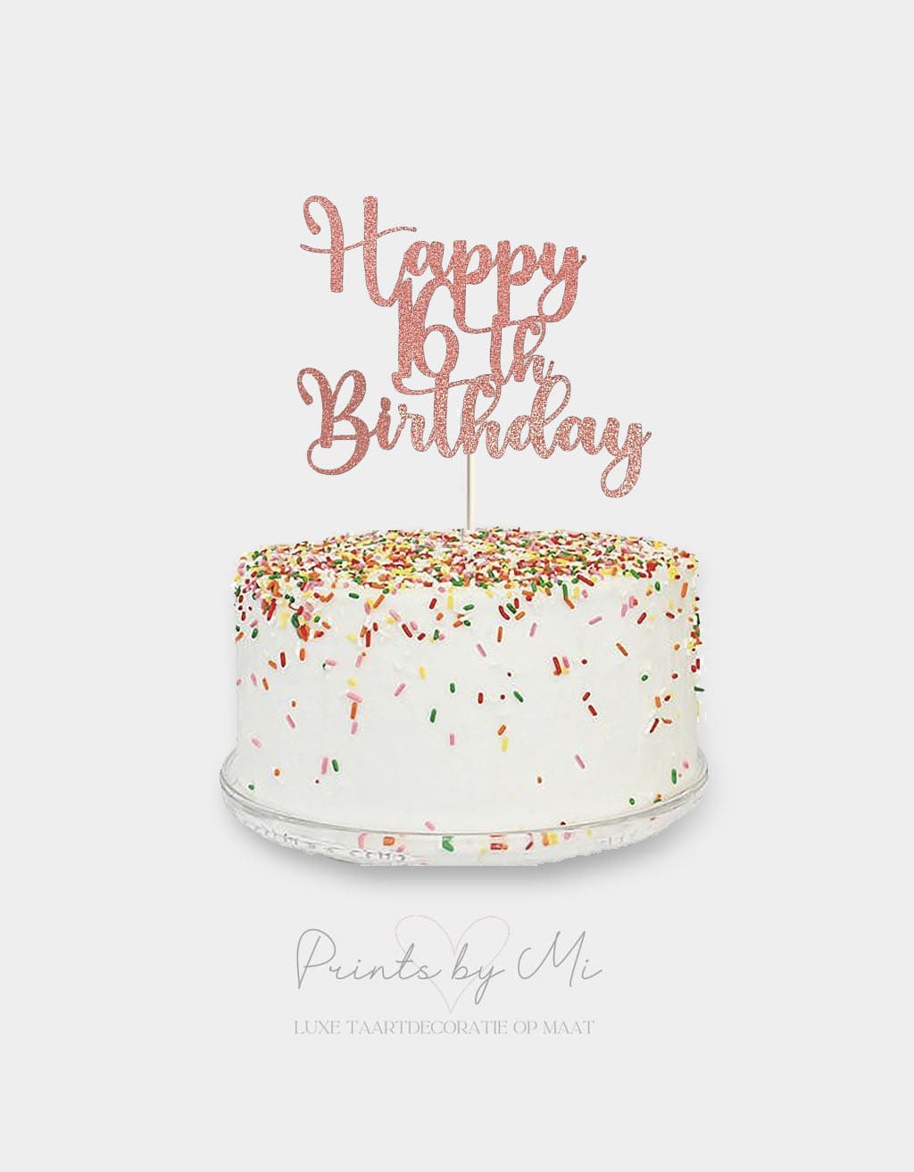 Taarttopper Happy Birthday met leeftijd