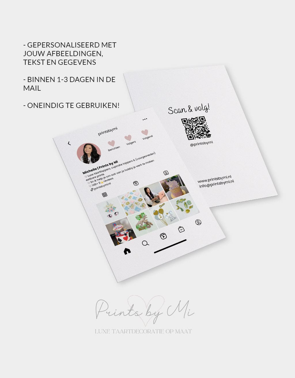 Instagram A6 flyer bestand - gepersonaliseerd met QR code