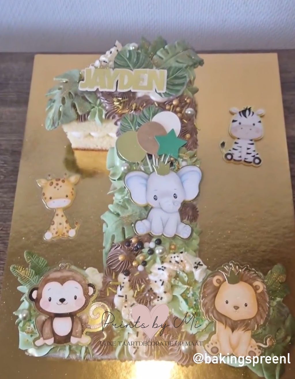 Taartdecoratie set Jungle dieren
