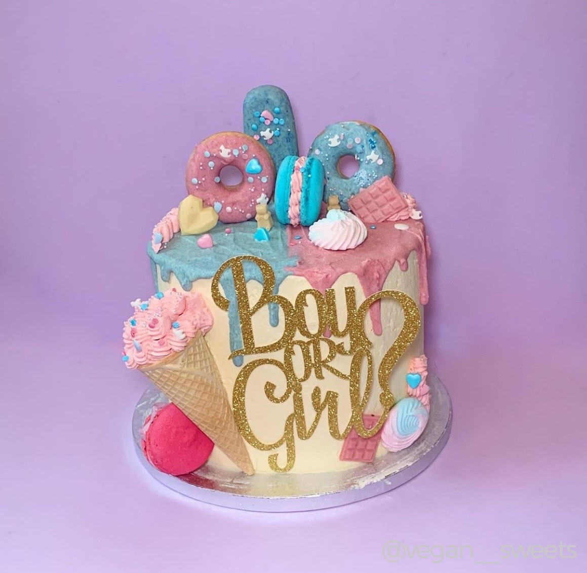 side topper taart sticker gender reveal