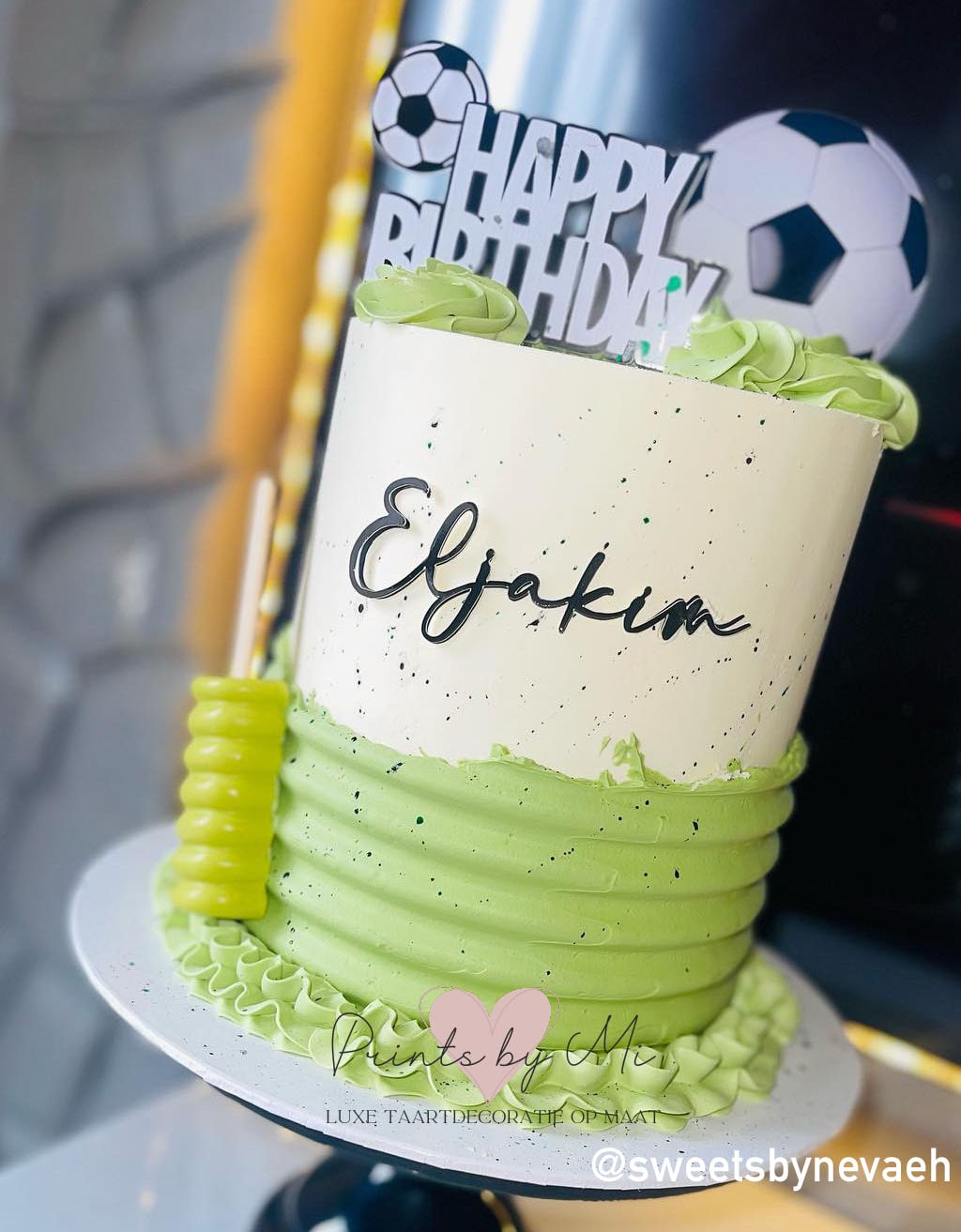 Taartdecoratie set Happy Birthday Voetbalthema