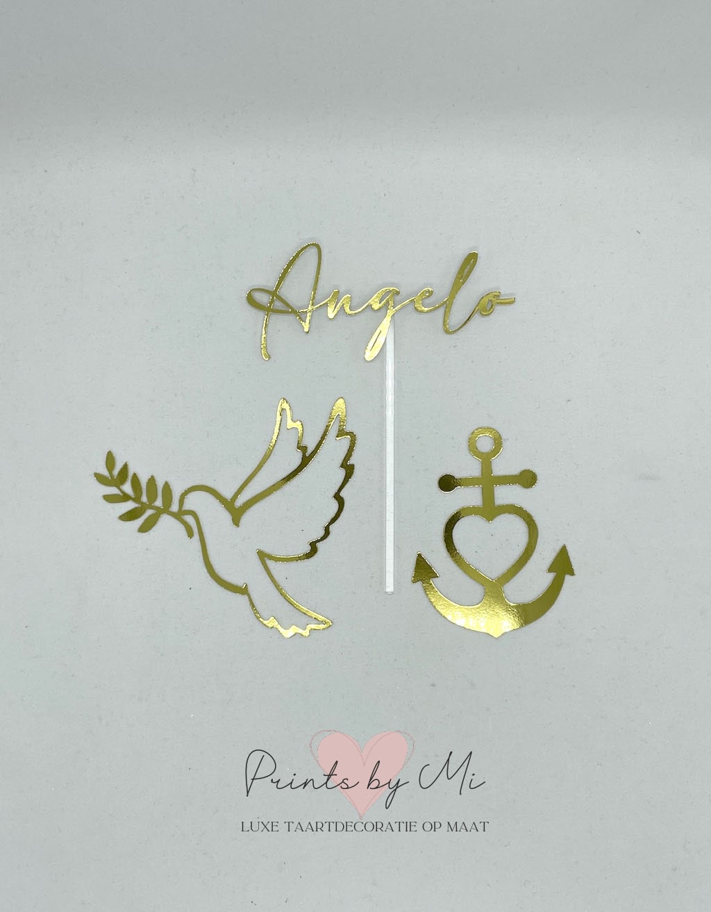 Taartdecoratie set Duif, Symbool en naam