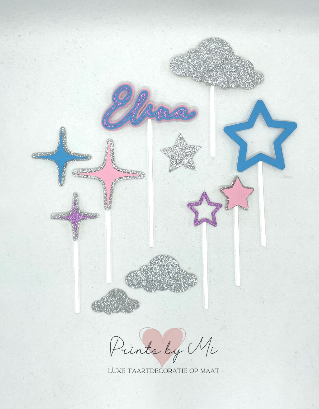 Taartdecoratie Sterren en Wolken