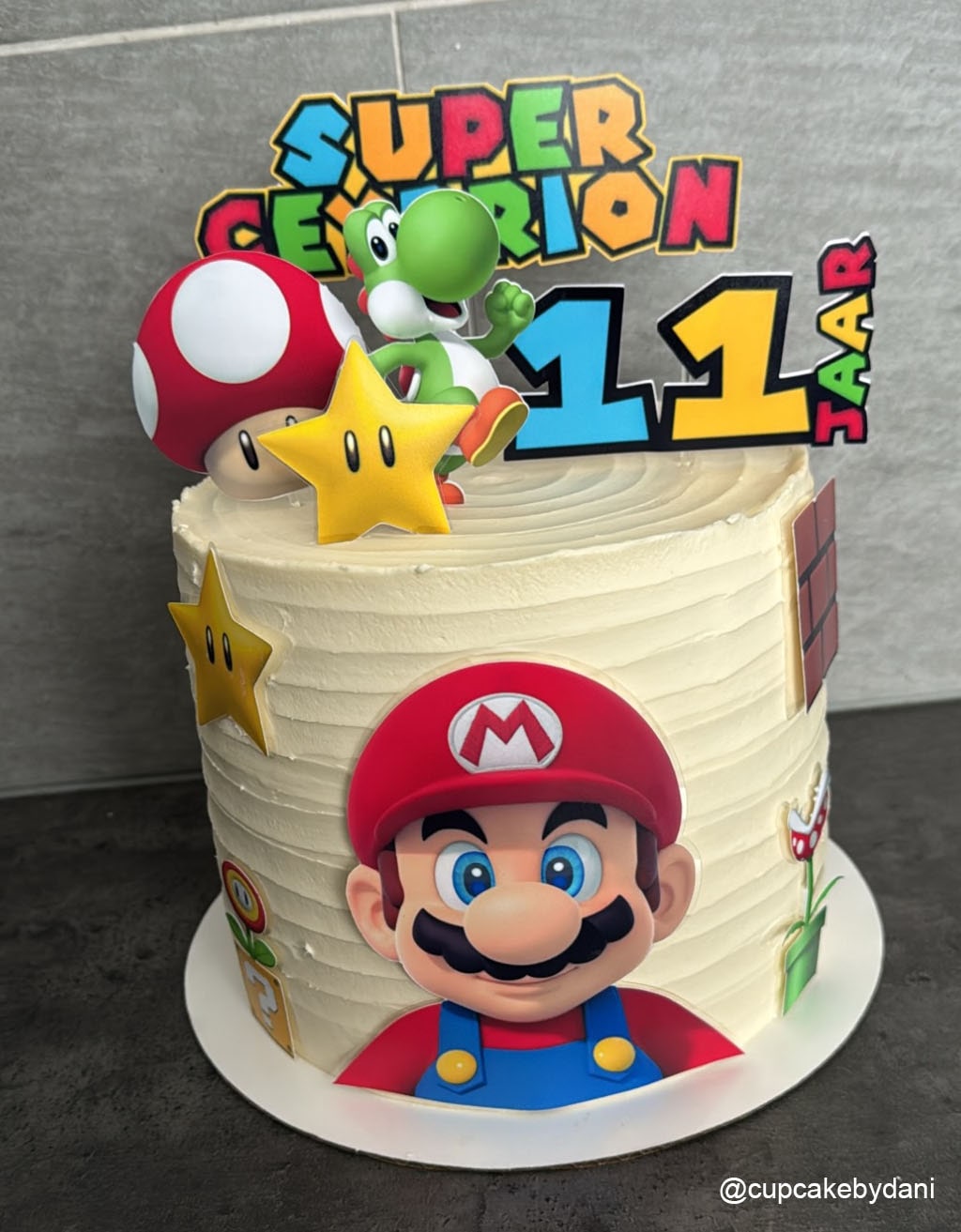 Taartdecoratie set Mario met naam en leeftijd