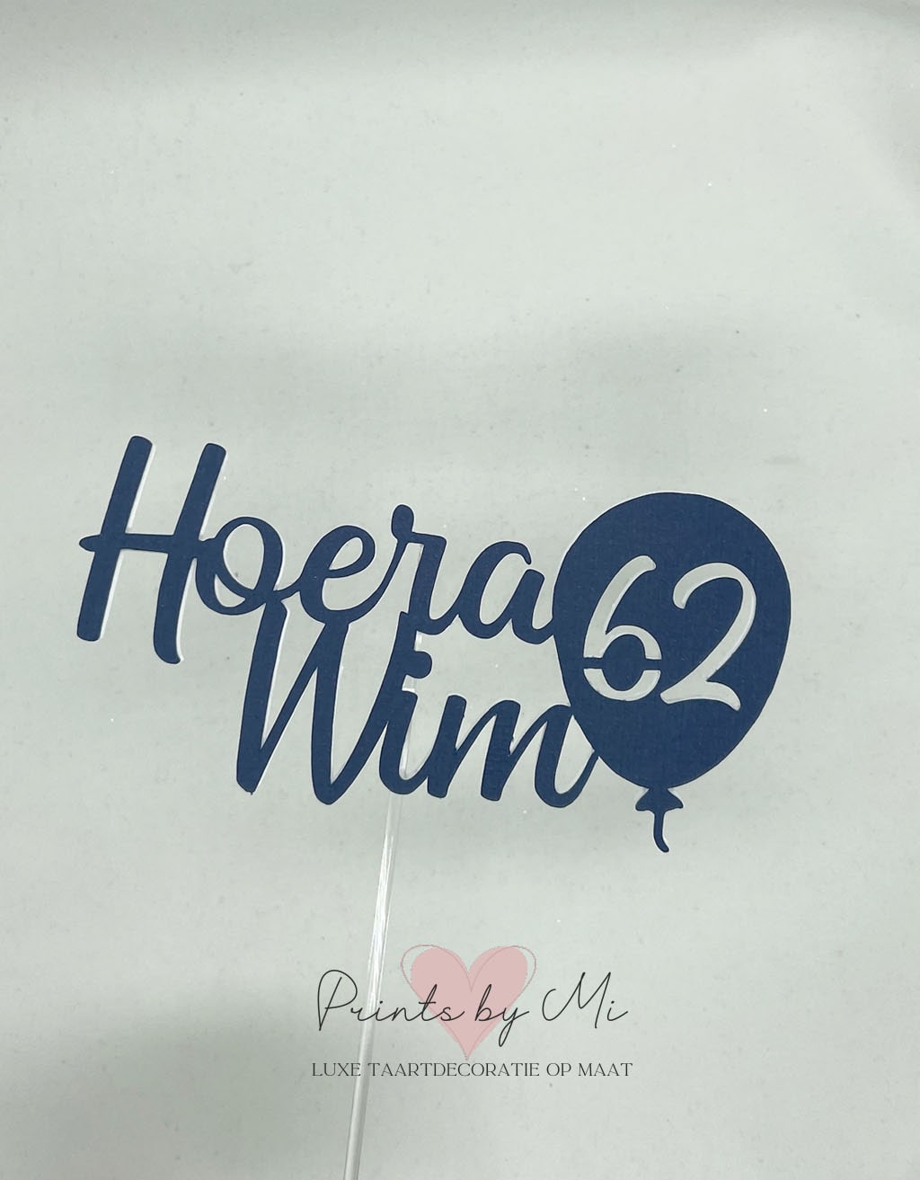 Glitter Cake Topper Ballon met Naam en Leeftijd