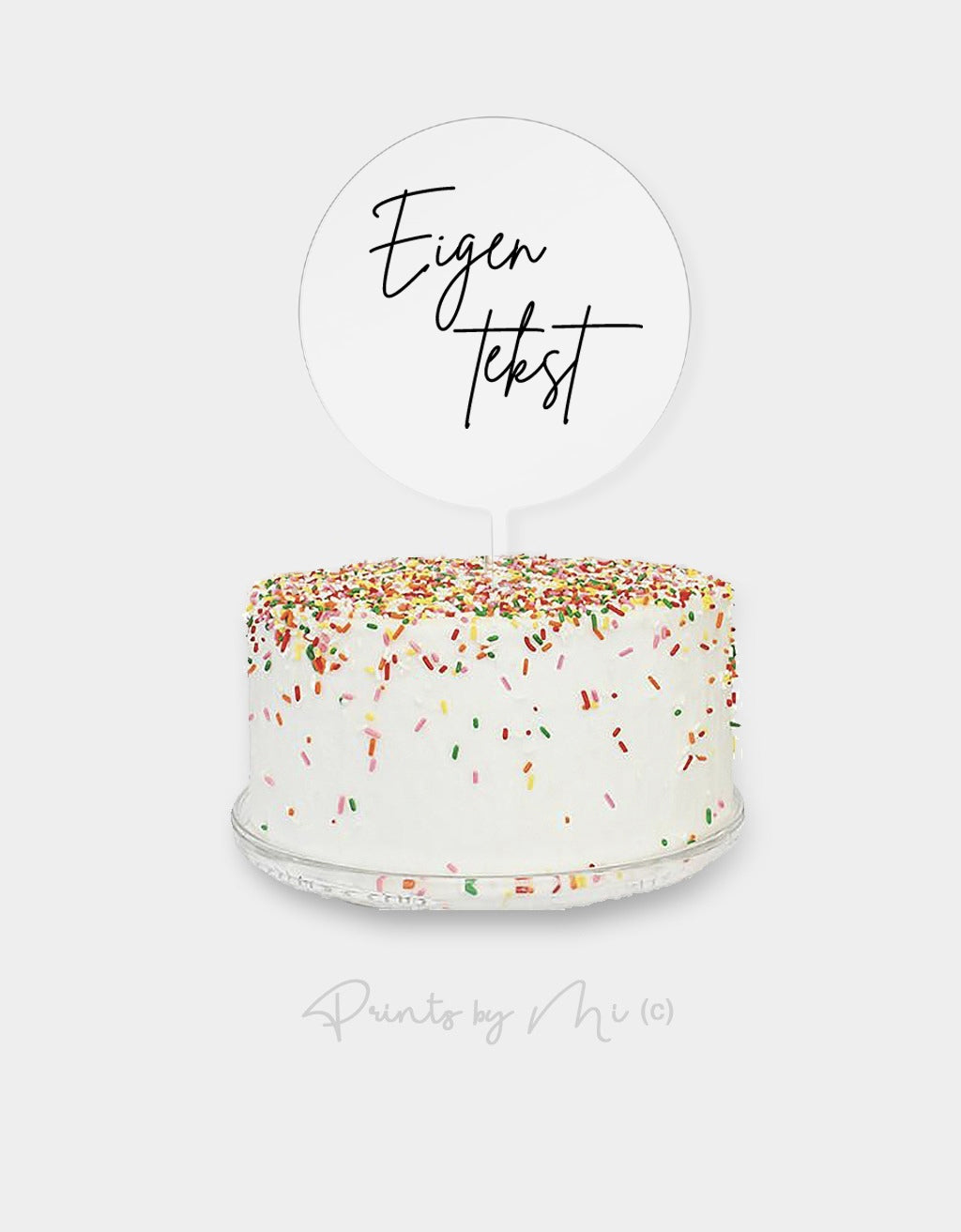 Acryl taarttopper Eigen tekst