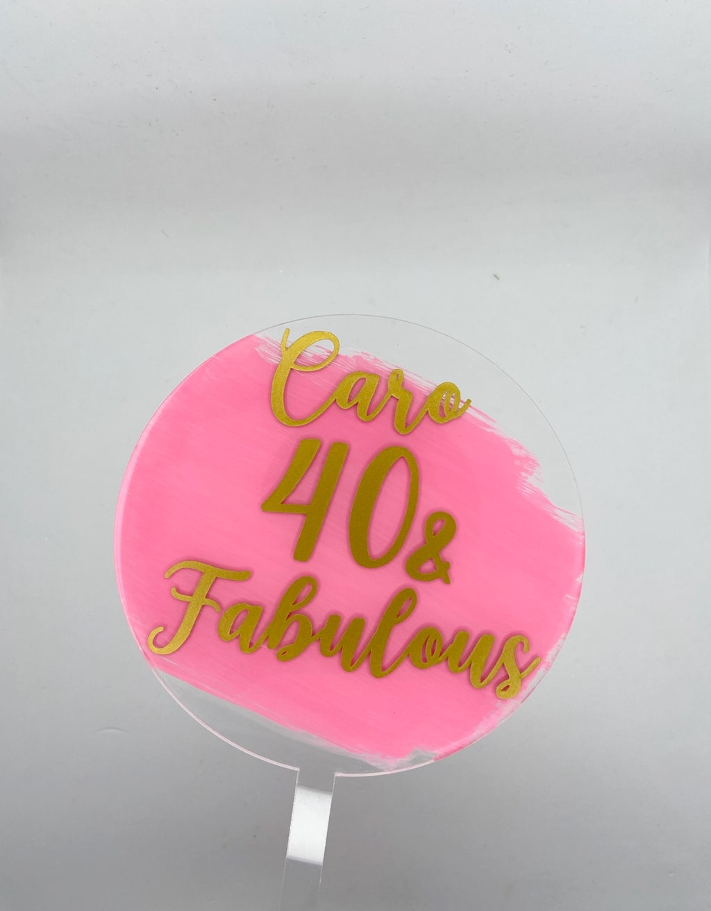 Acryl taarttopper Eigen tekst - met verf