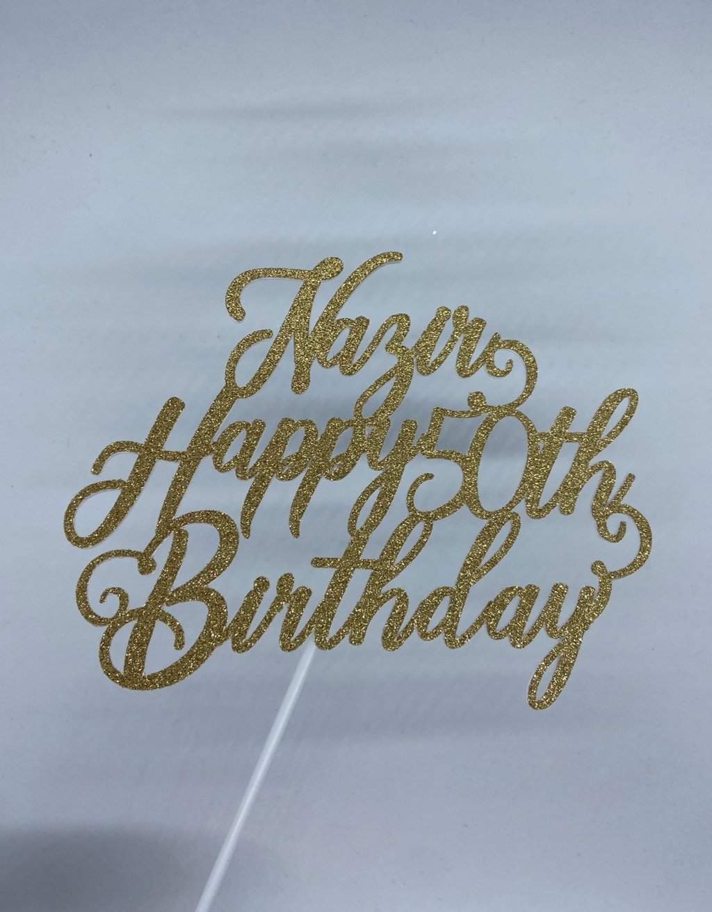 Taarttopper Happy Birthday met naam en leeftijd freeshipping - Prints by Mi