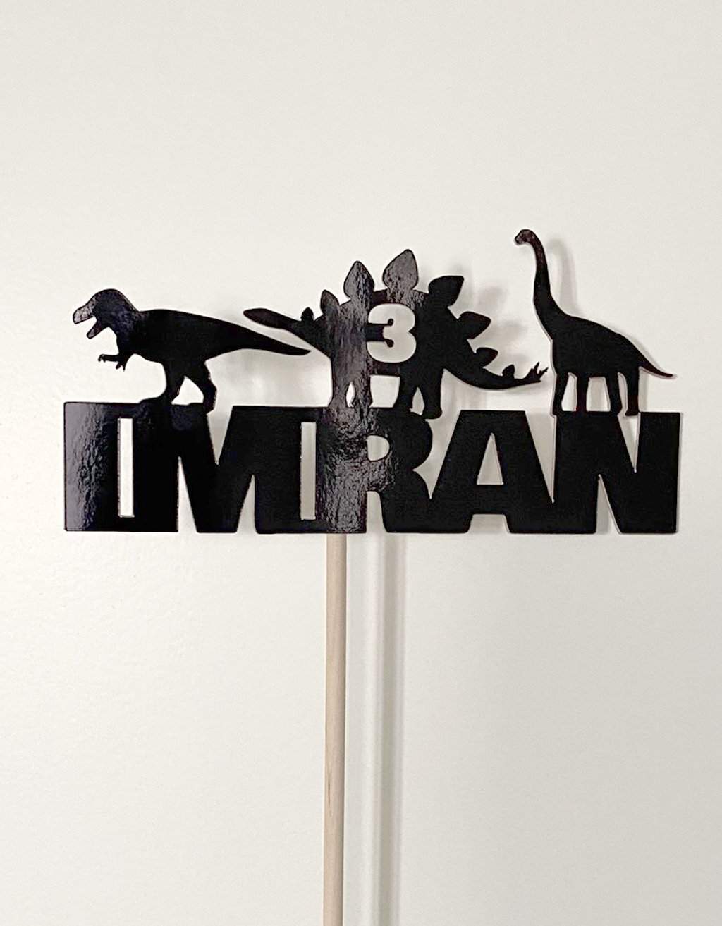 Taarttopper Dinosaurus met naam en leeftijd freeshipping - Prints by Mi