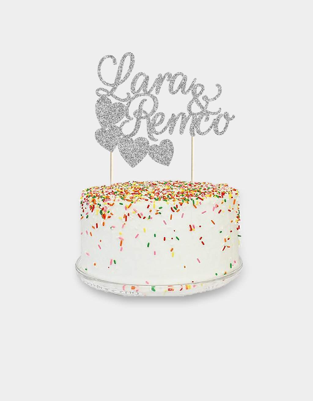 Taart topper Hartjes met Namen freeshipping - Prints by Mi