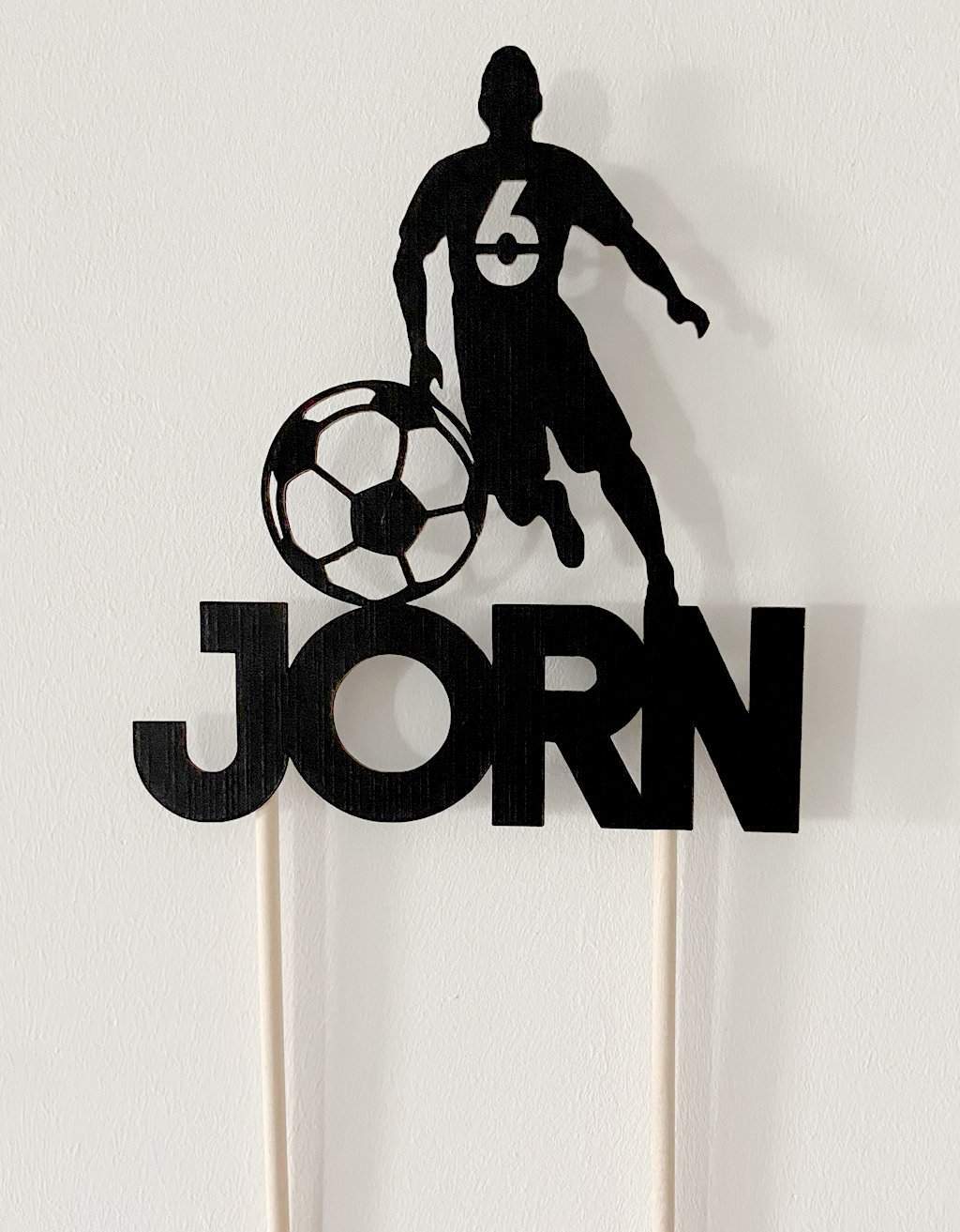 Taarttopper Voetbal en Voetballer met Naam freeshipping - Prints by Mi
