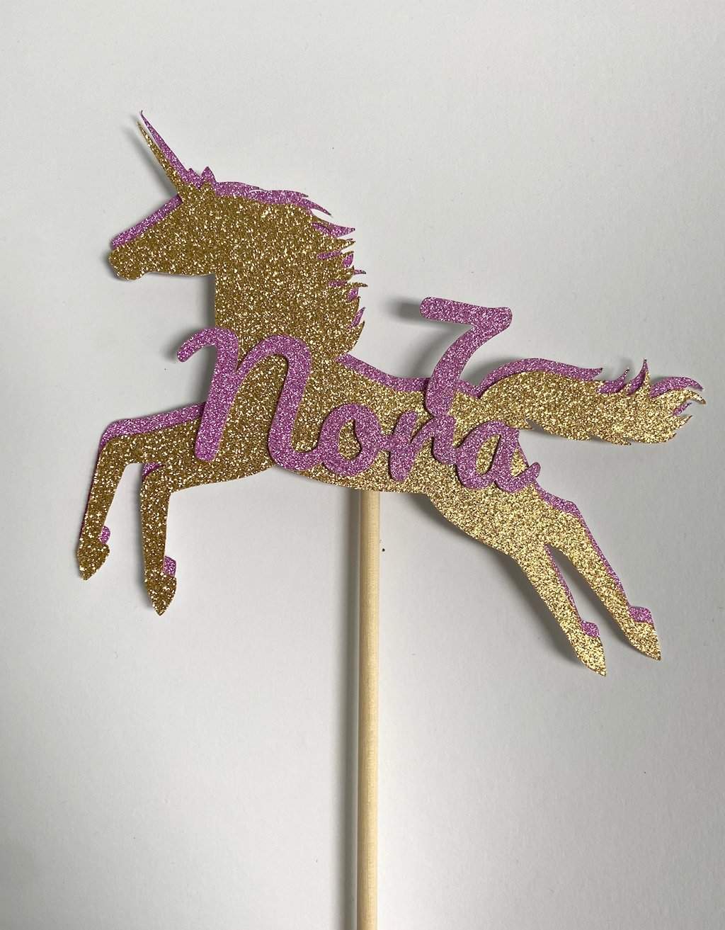 Cake Topper Unicorn met Naam en Leeftijd freeshipping - Prints by Mi
