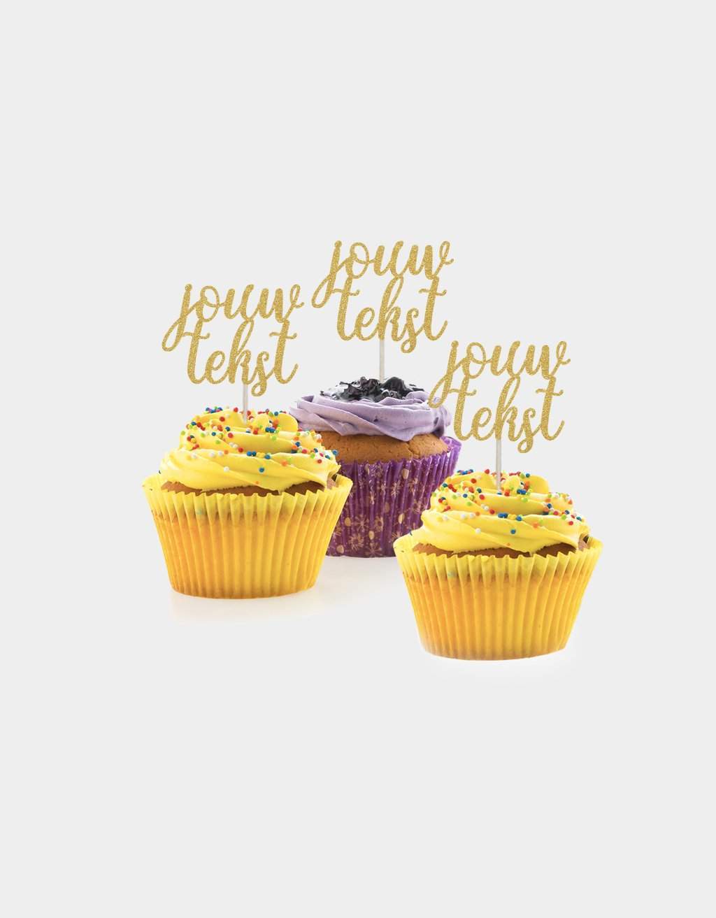 Cupcake topper Sierlijk - Eigen tekst - per 9 stuks freeshipping - Prints by Mi
