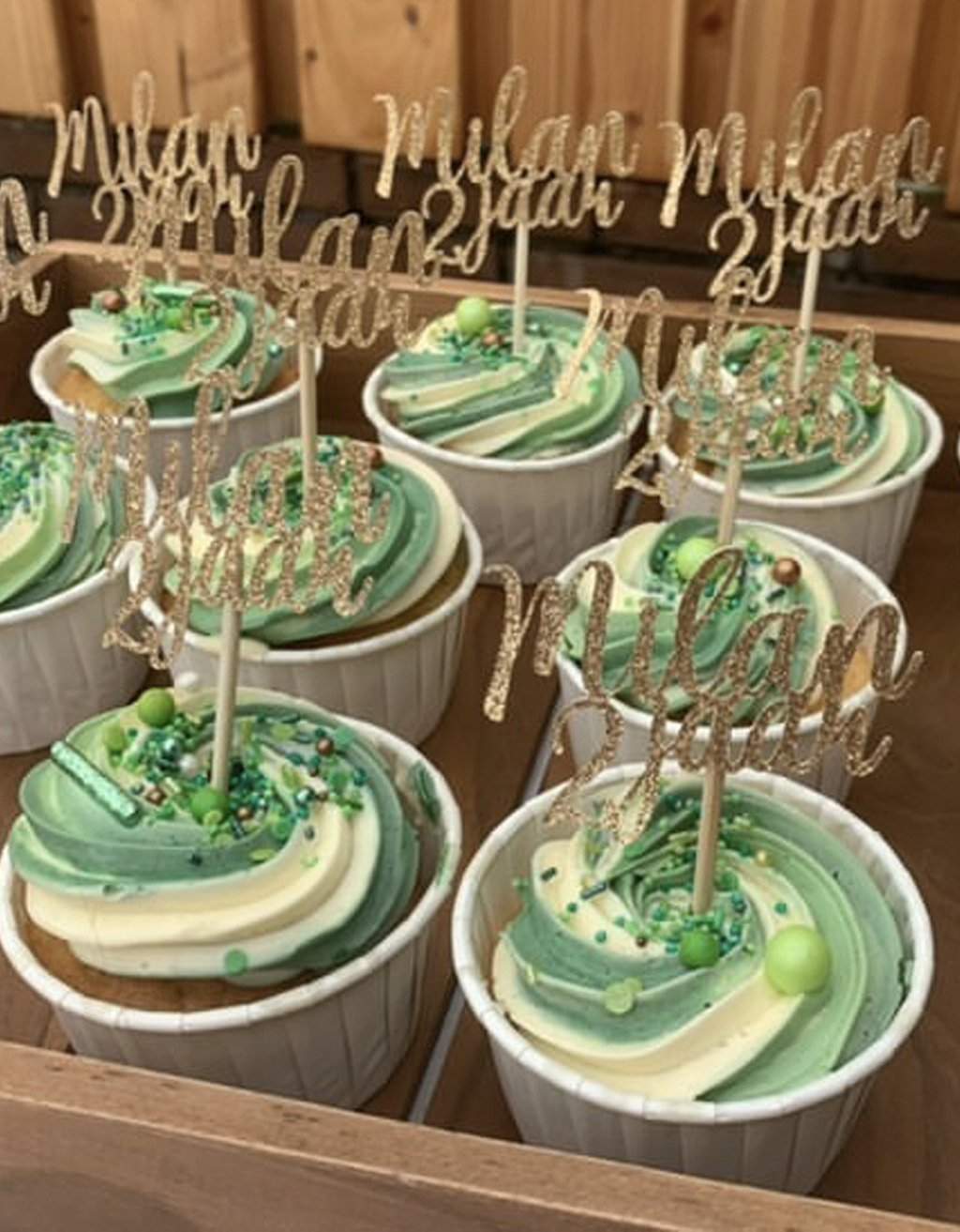 Cupcake topper Sierlijk - Eigen tekst - per 9 stuks freeshipping - Prints by Mi