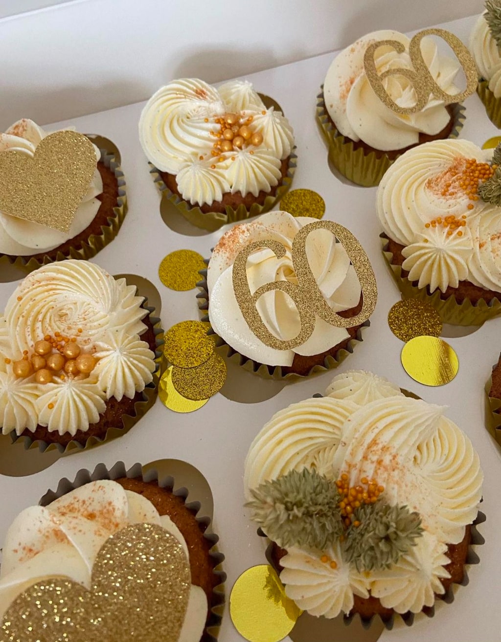 Cupcake prikkers Hart en leeftijd