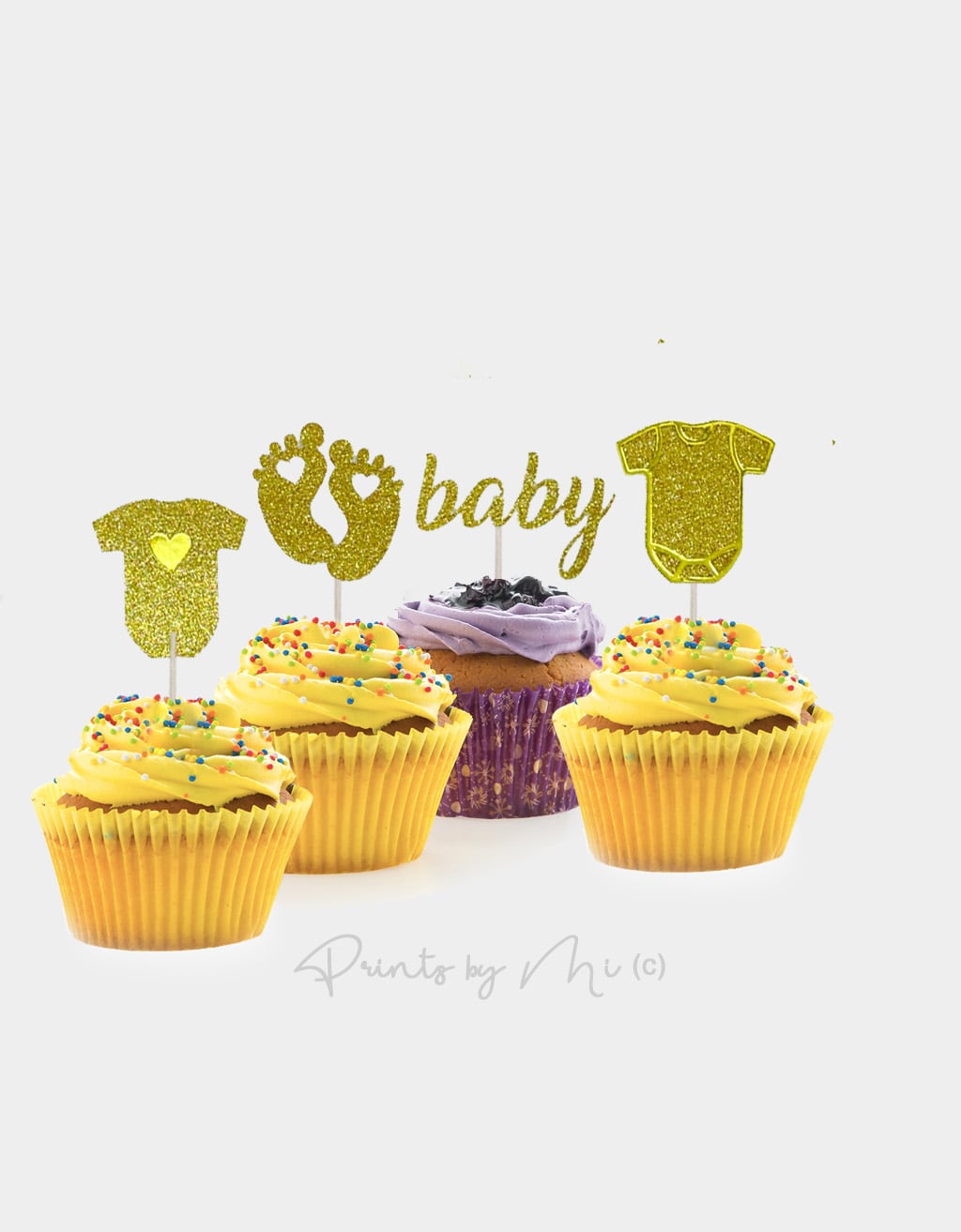 Cupcake toppers Baby Romper Voetjes