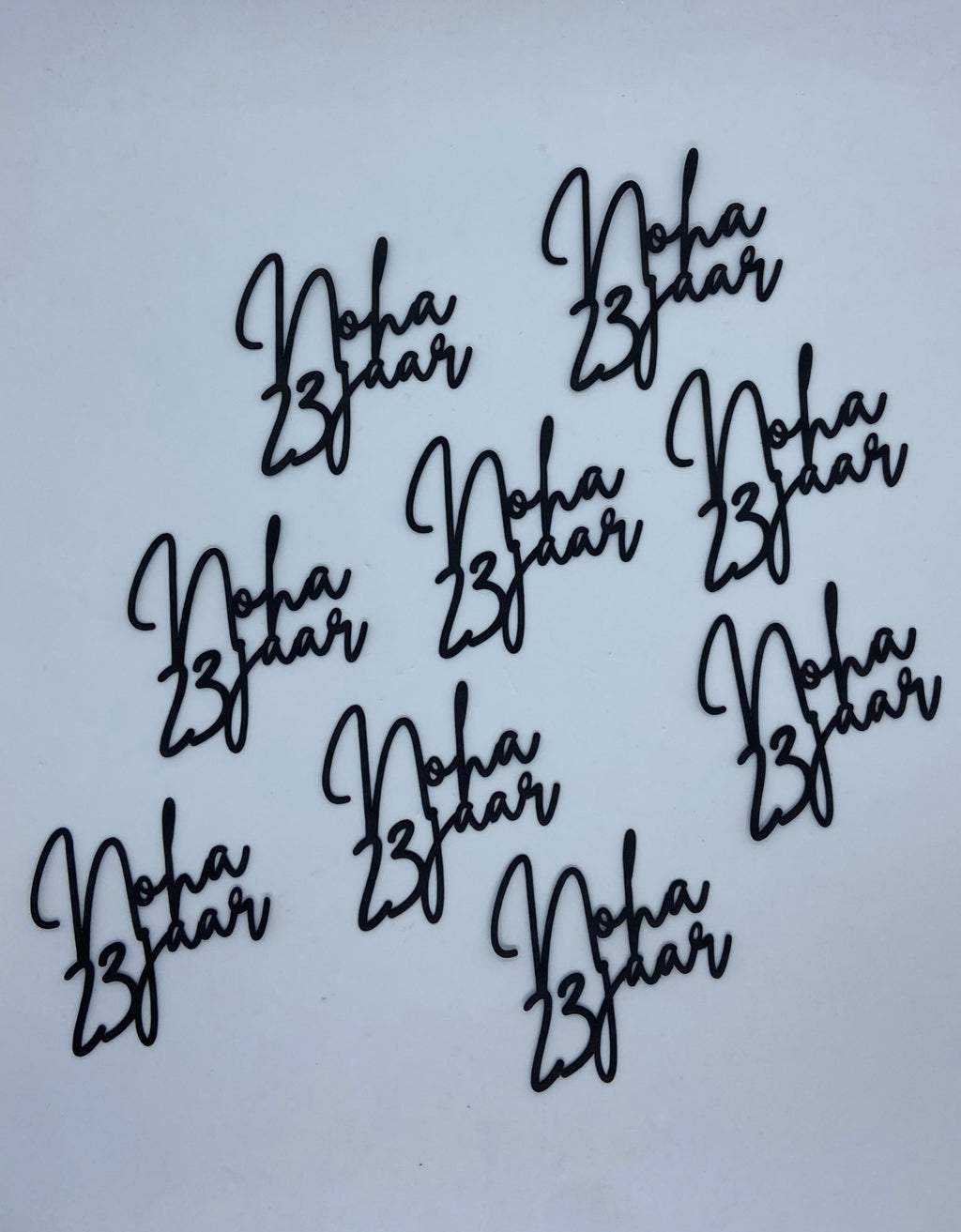 Cupcake topper Eigen ontwerp - Dunne letters - per 9 stuks freeshipping - Prints by Mi