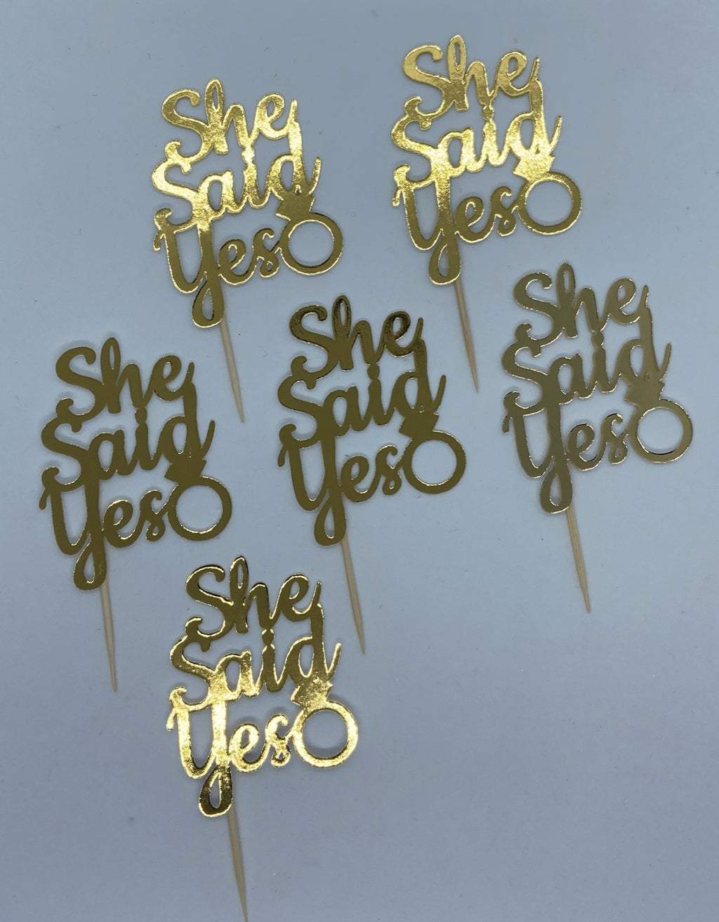 Cupcake prikkers She said yes - per 9 stuks freeshipping - Prints by Mi