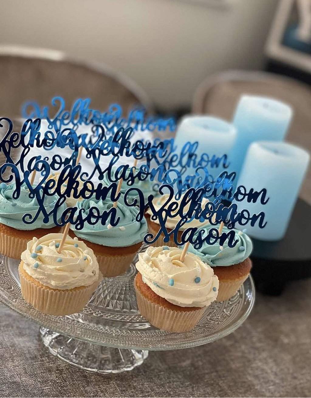 Cupcake topper Sierlijk - Eigen tekst - per 9 stuks freeshipping - Prints by Mi