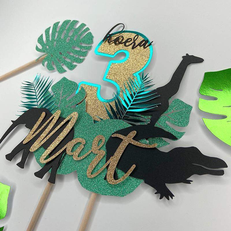 Cake Topper Jungle met Naam freeshipping - Prints by Mi