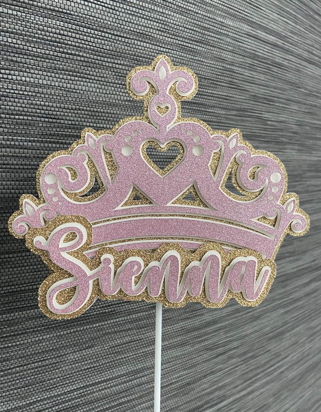 Taart topper Tiara met naam freeshipping - Prints by Mi