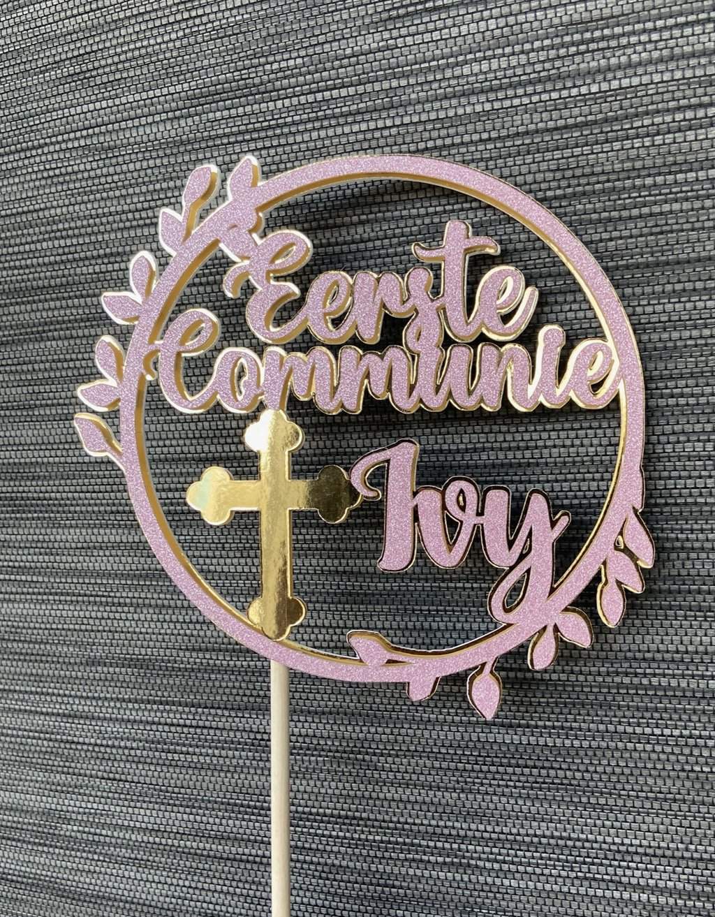 Taarttopper Eerste Communie met kruis freeshipping - Prints by Mi
