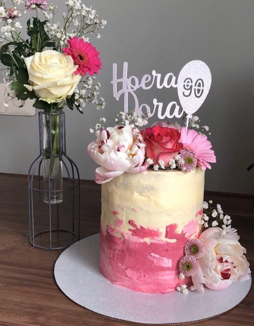 Glitter Cake Topper Ballon met Naam en Leeftijd freeshipping - Prints by Mi