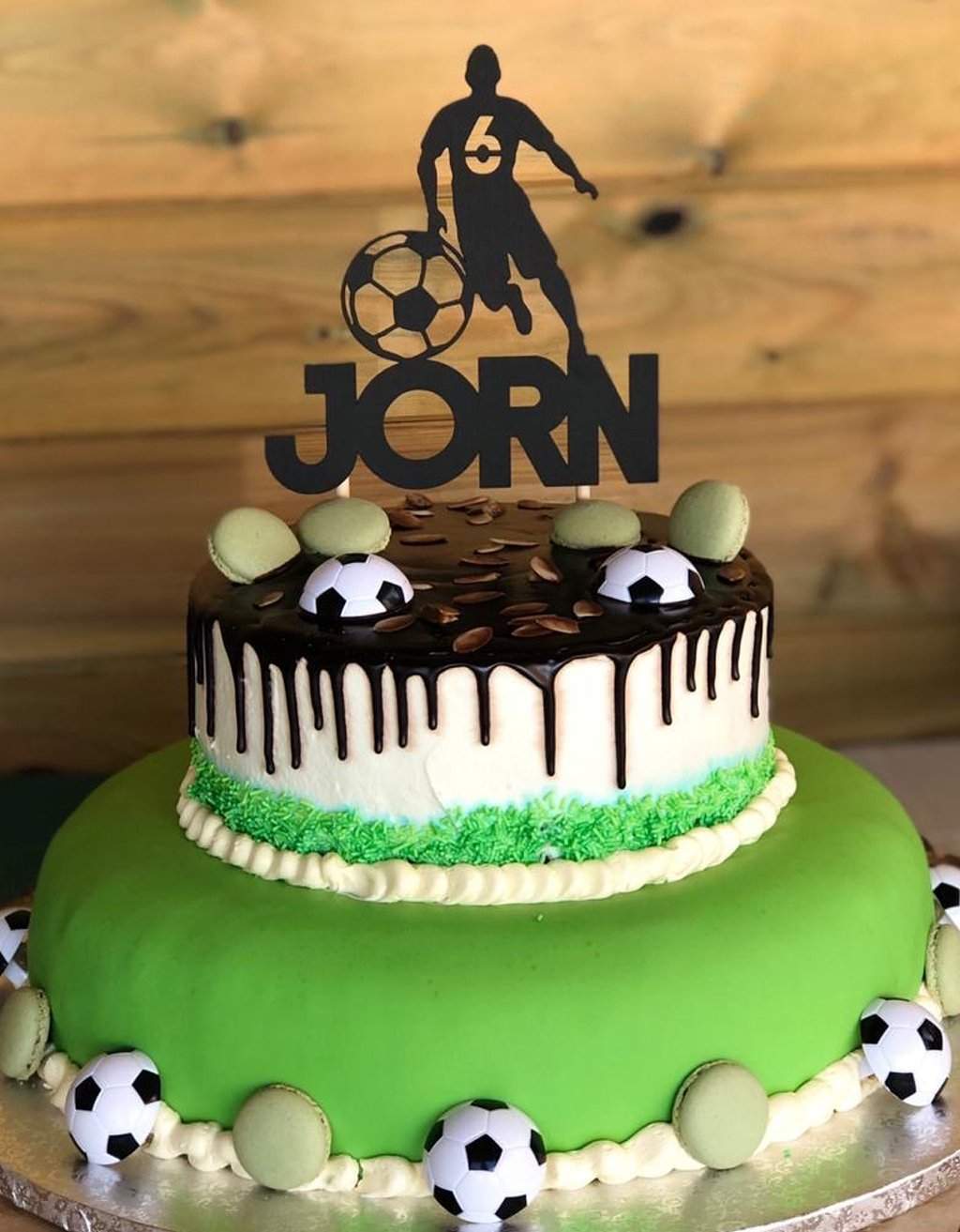 Taarttopper Voetbal en Voetballer met Naam freeshipping - Prints by Mi