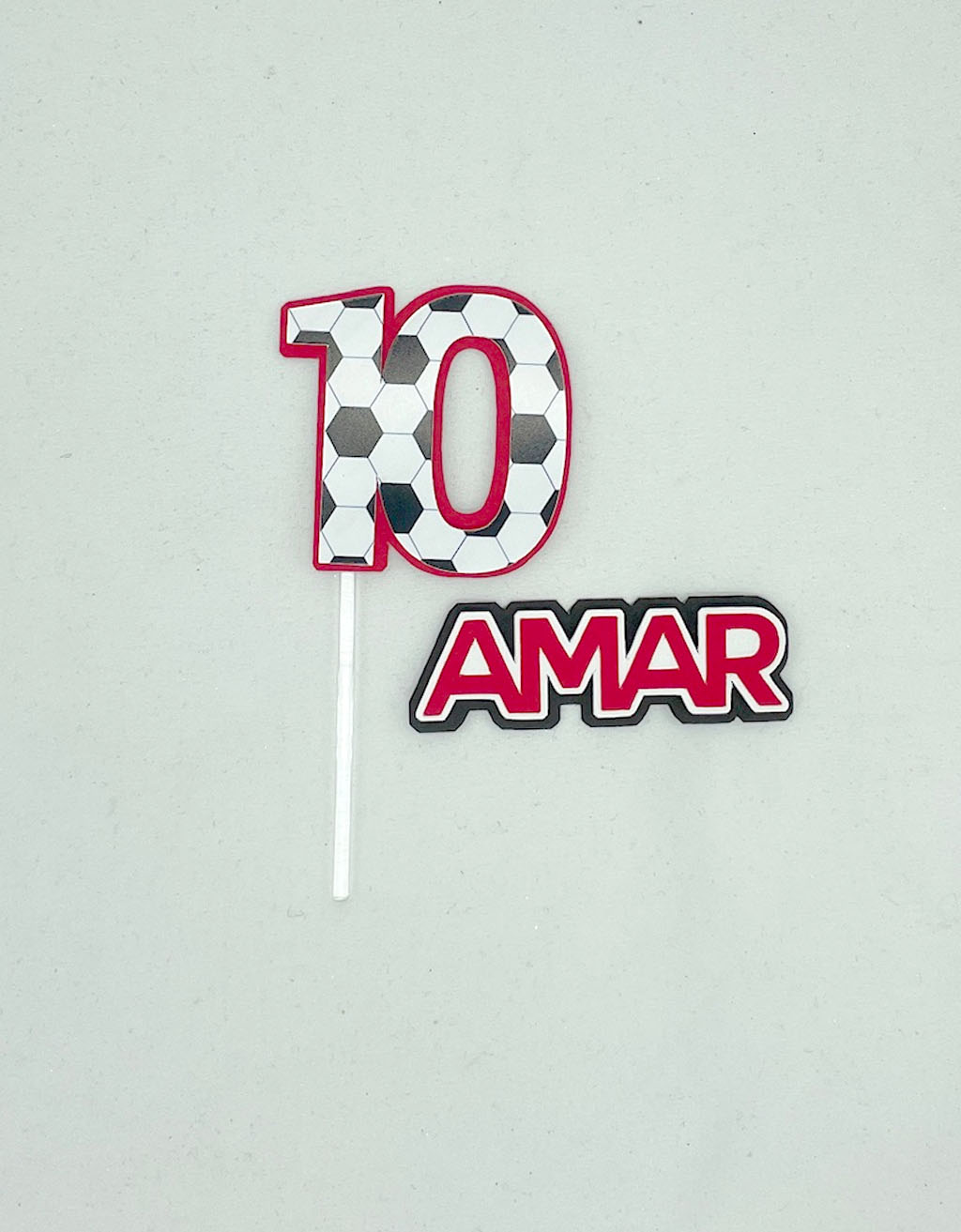 Taartdecoratie set Voetbal met naam en leeftijd