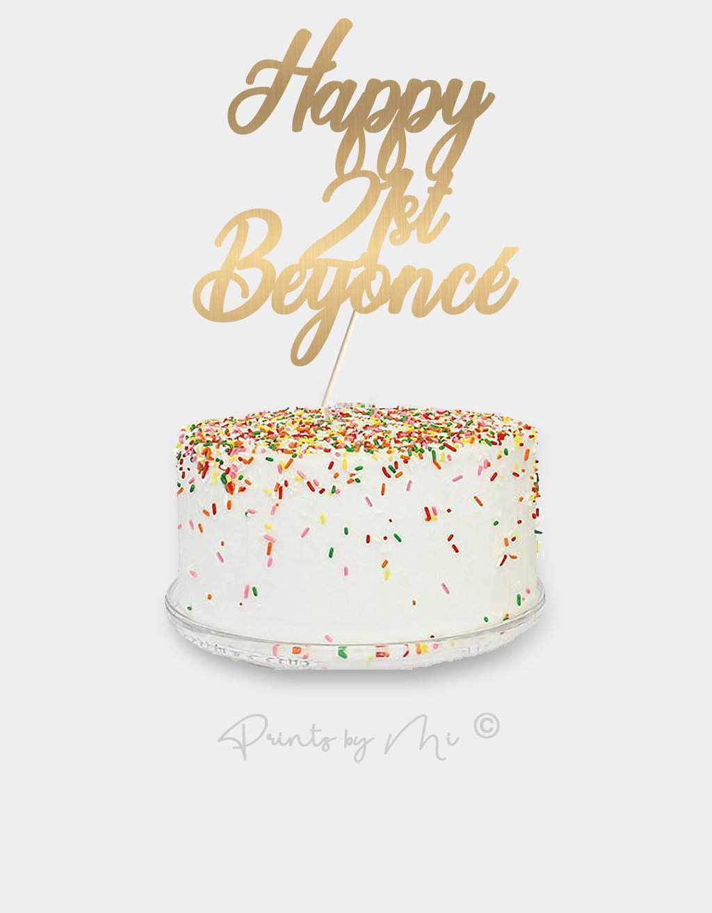 Taarttopper Happy met naam en leeftijd freeshipping - Prints by Mi