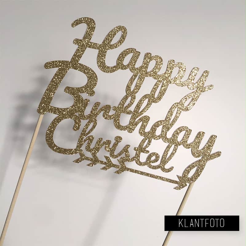 Cake Topper gepersonaliseerd Boho Happy Birthday met Naam freeshipping - Prints by Mi