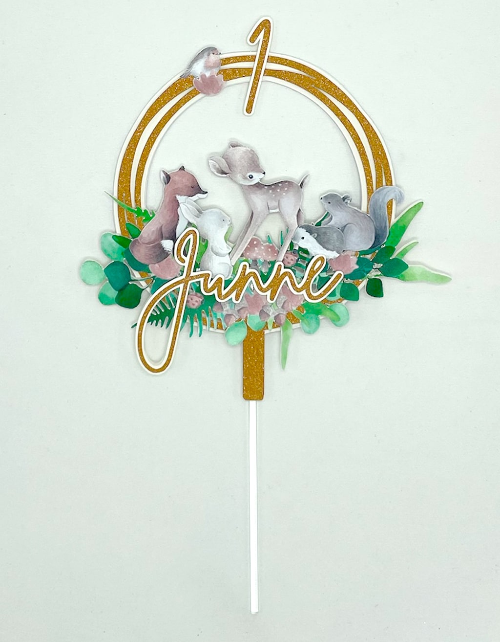 Taarttopper Bosdieren met naam en leeftijd