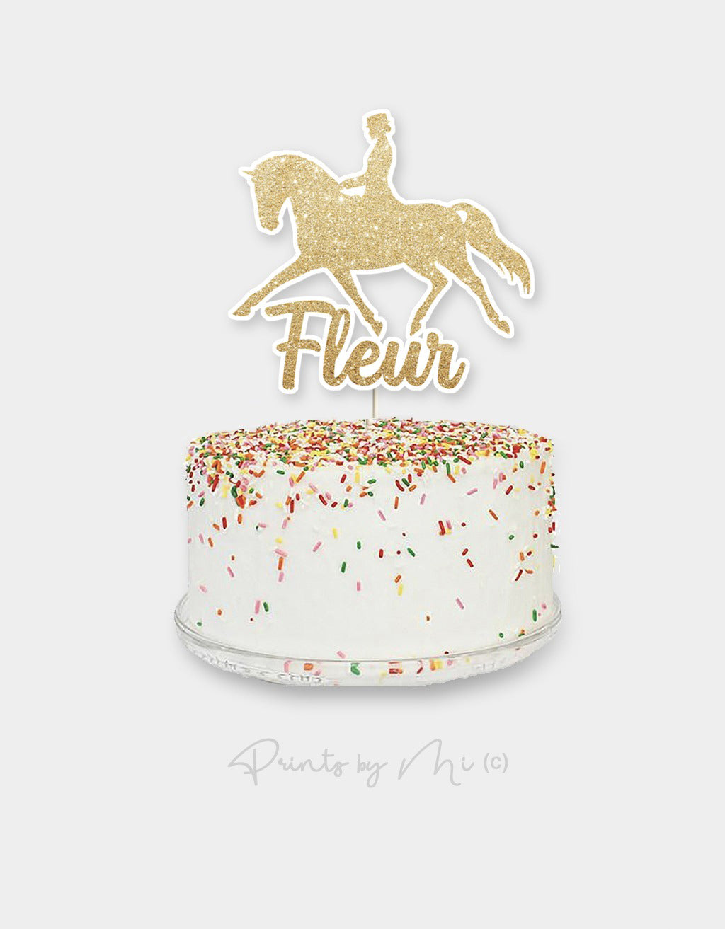 Taarttopper Dressuur paard met naam freeshipping - Prints by Mi