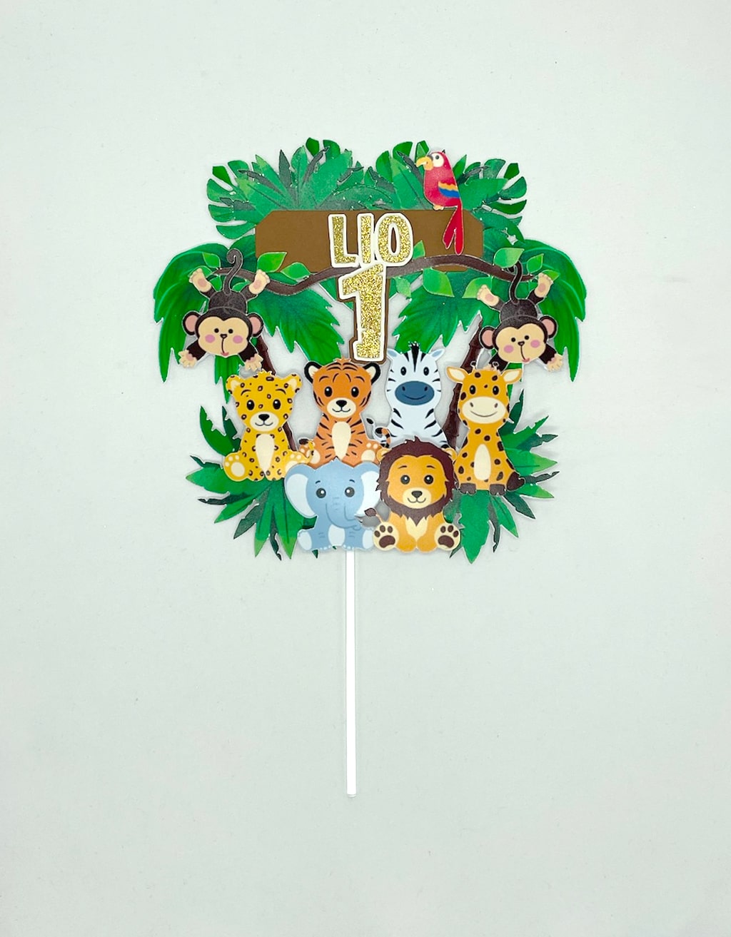 Taarttopper Jungle Dieren met naam en leeftijd