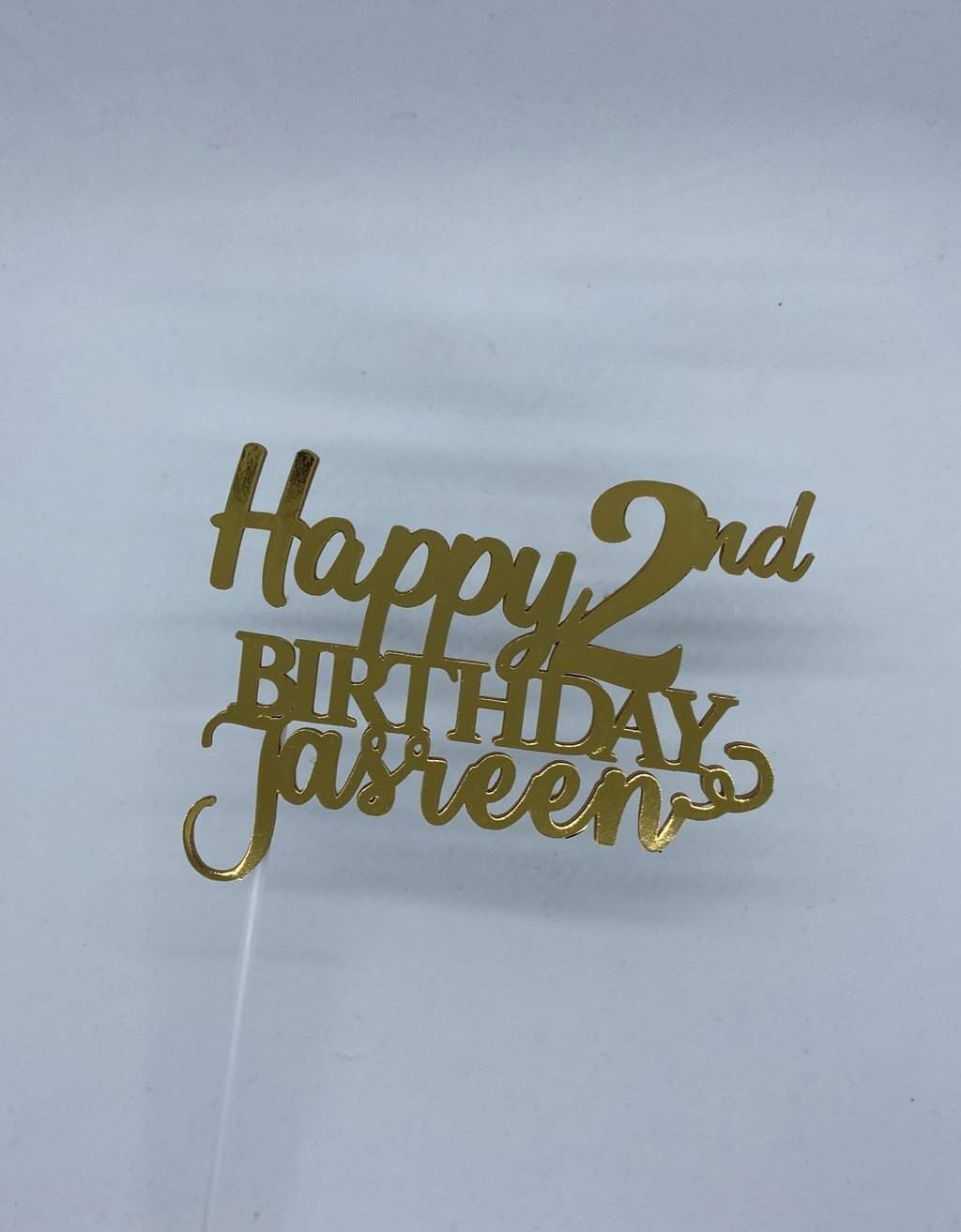 Taarttopper 3 lettertypes met naam en leeftijd freeshipping - Prints by Mi