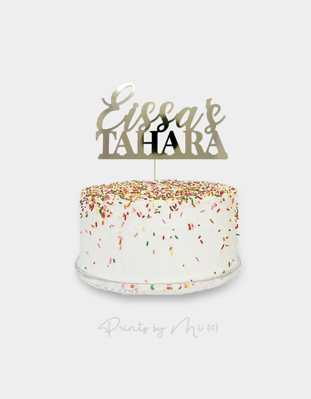 Taarttopper Eigen tekst - twee lettertypes