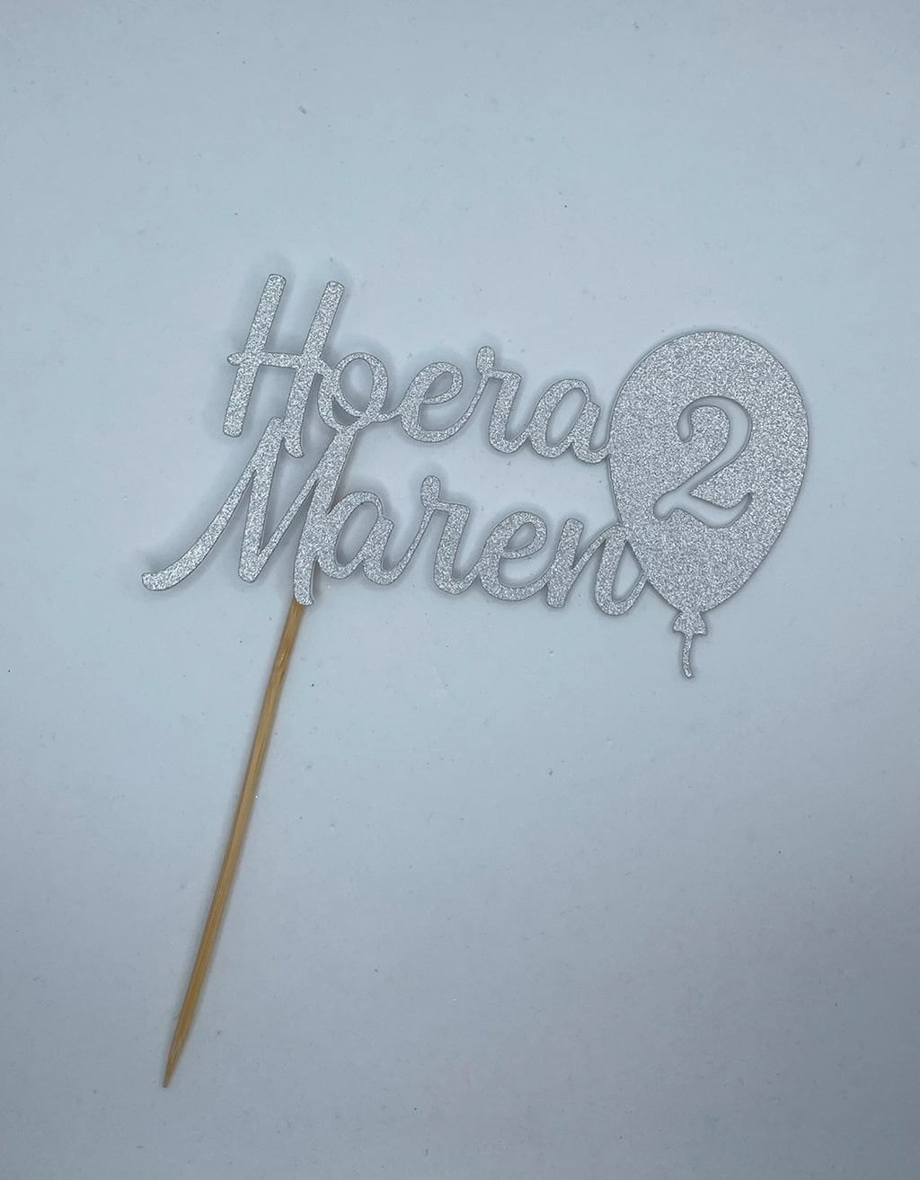 Glitter Cake Topper Ballon met Naam en Leeftijd