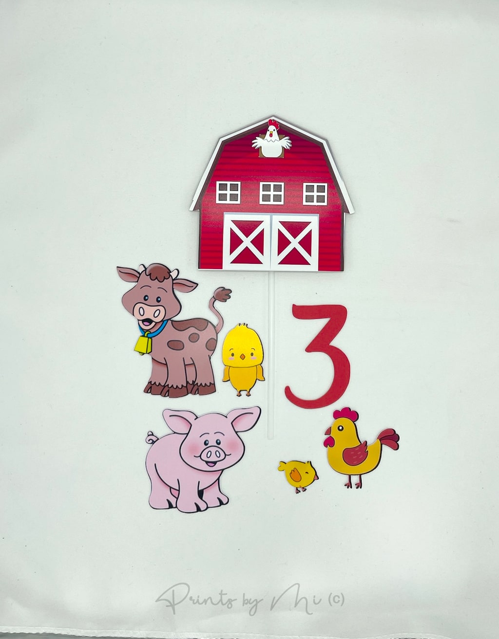 Taartversiering Boerderijdieren schattig met naam en leeftijd