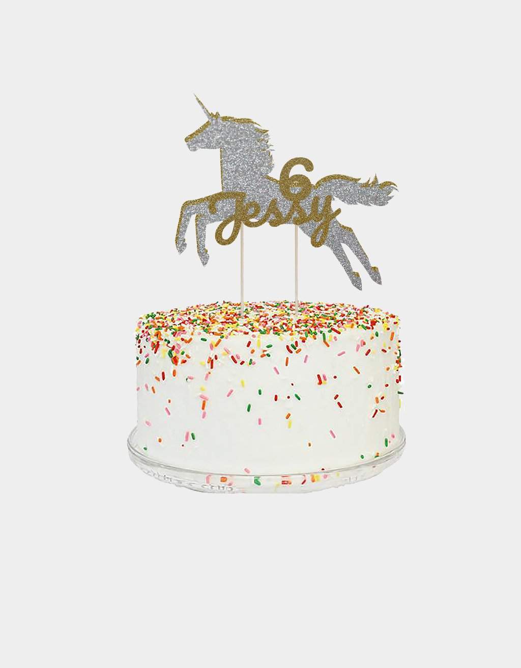 Cake Topper Unicorn met Naam en Leeftijd freeshipping - Prints by Mi