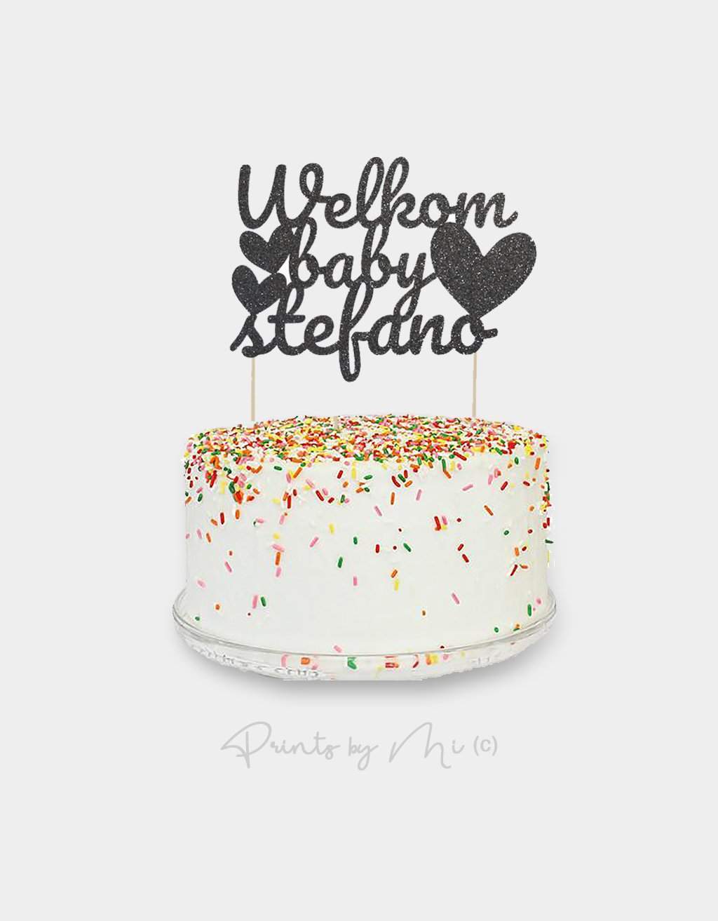 Cake Topper gepersonaliseerd Baby Welkom freeshipping - Prints by Mi