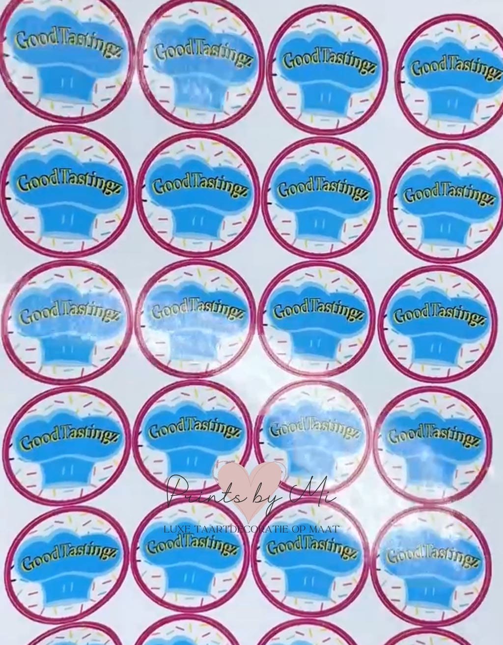 Ronde logo stickers A4 vel