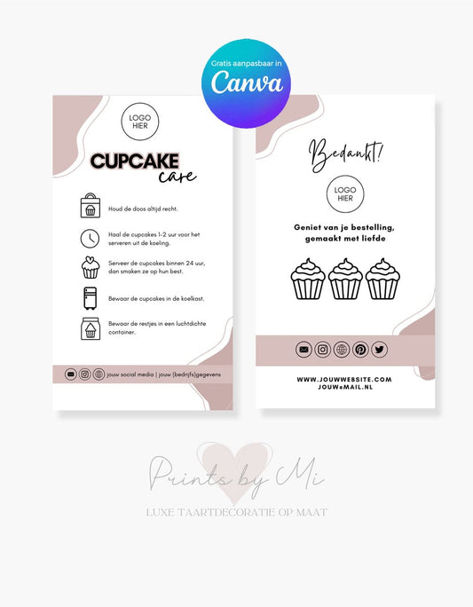 Template Cupcake Care en Bedankkaartje (2)