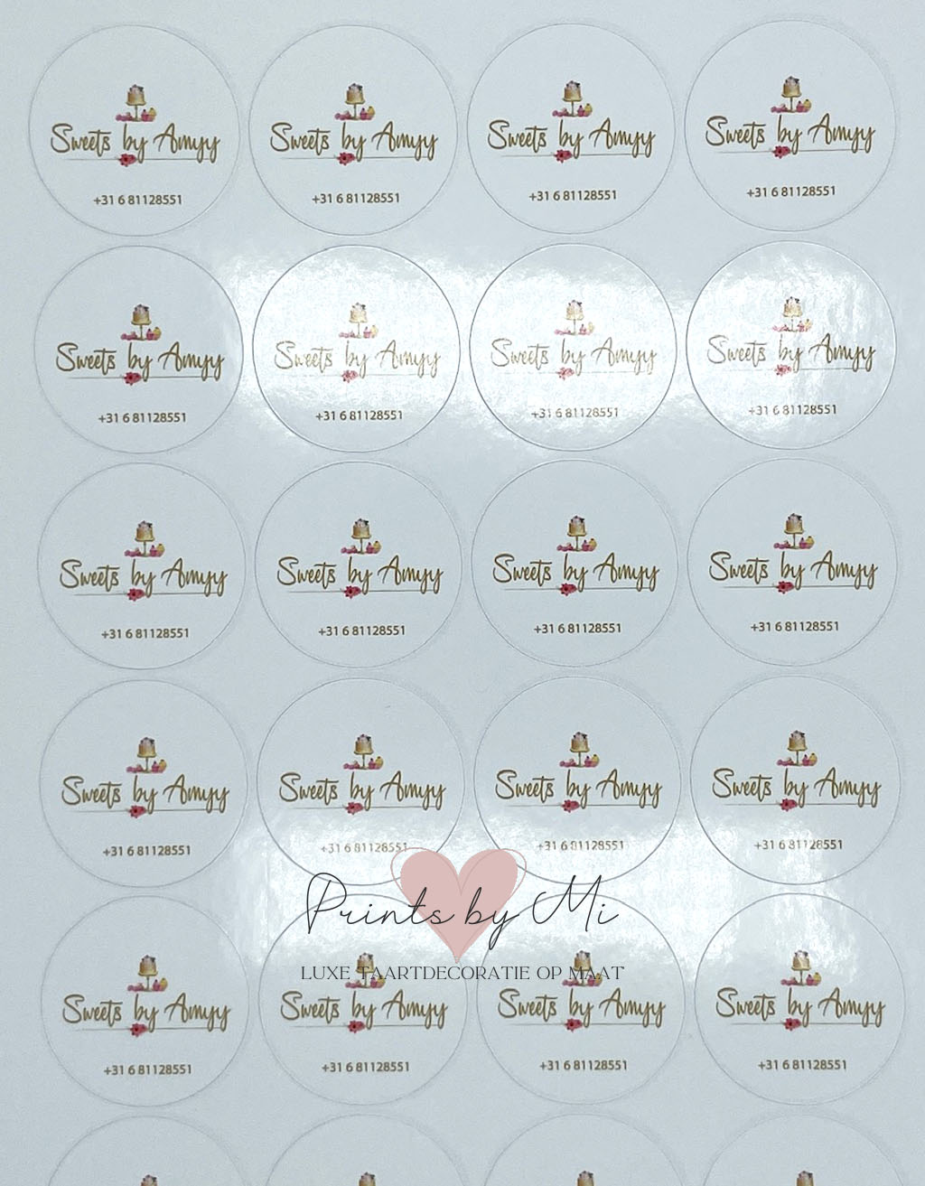 Ronde logo stickers A4 vel
