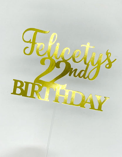 Taarttopper Birthday met naam en leeftijd