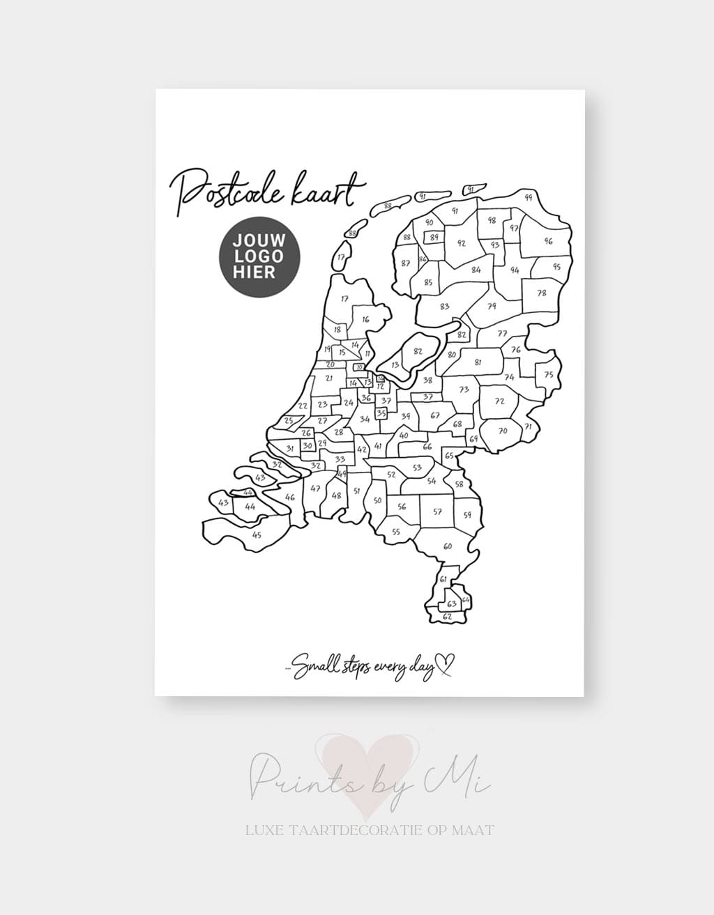 Postcode Word Art Postcode sales kaart Nederland – Prints by Mi