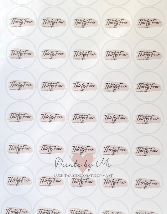 Ronde logo stickers A4 vel