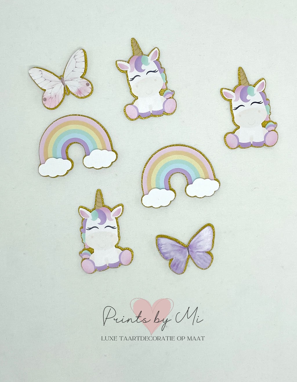 Taartdecoratie set Unicorn